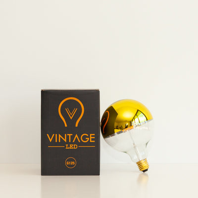 G125 6W LED Filament Light Bulb E27 2200K Clear Glass with Gold Cap | Superior Quality LED Light Globes | Vintage LED